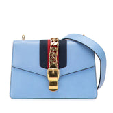 グッチ シルヴィ ワンショルダーバッグ 421882 ライトブルー レザー レディース GUCCI 【中古】